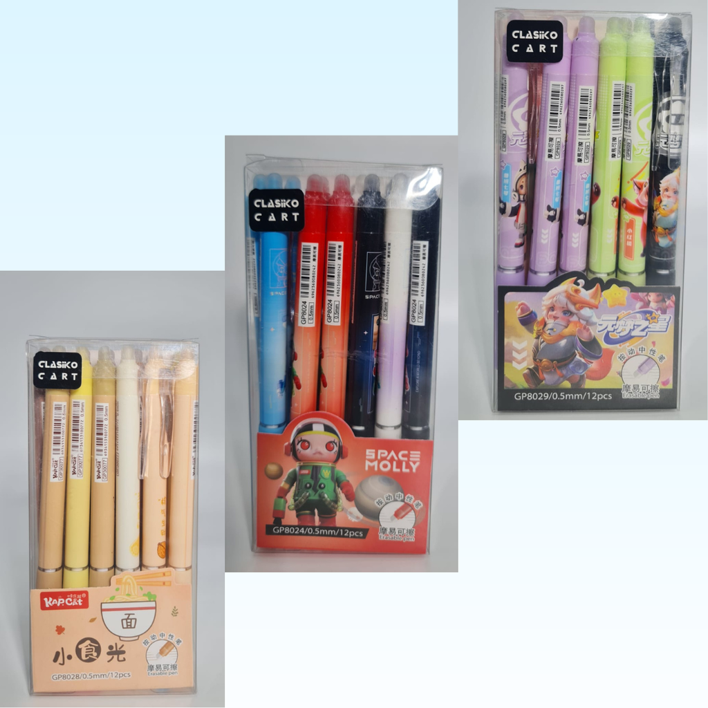 Erasable Pen (Mix) 12Pcs