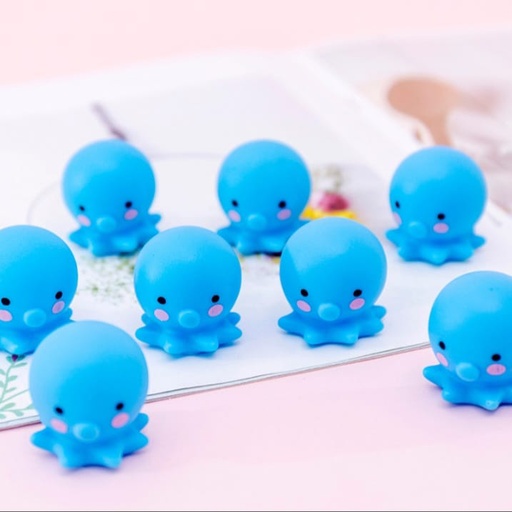 [CC000471] Rubber/Sound Toys (Squid)  Blue 3.5x3.5cm