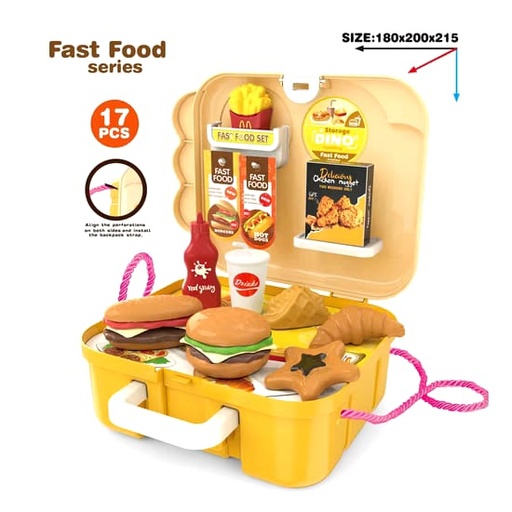 [CC000226] Food Set Toys (Yellow) 206-0421-30A 20x8x19cm