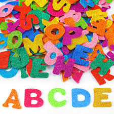 [CC000243] Glitter Letter Sponge Sticker